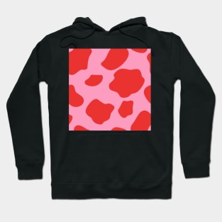 Cow Animal Print Pattern in Pink and Red Hoodie